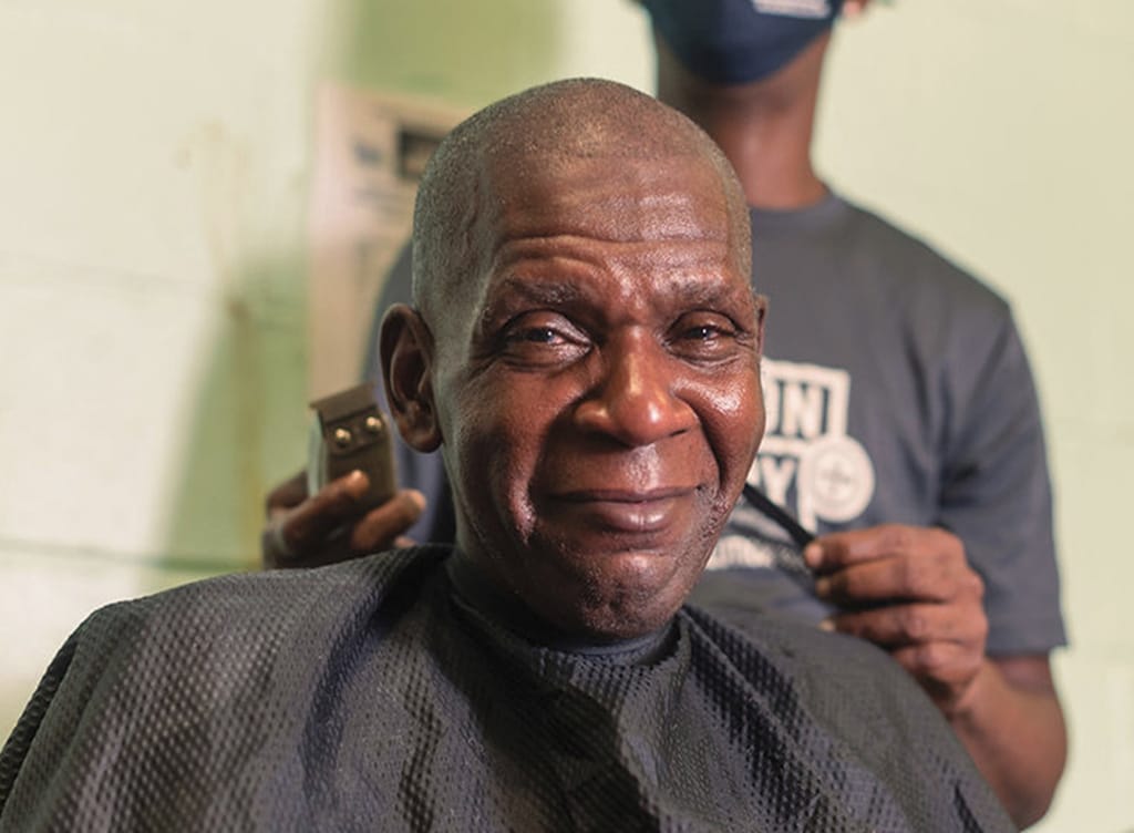 Man getting a haircut