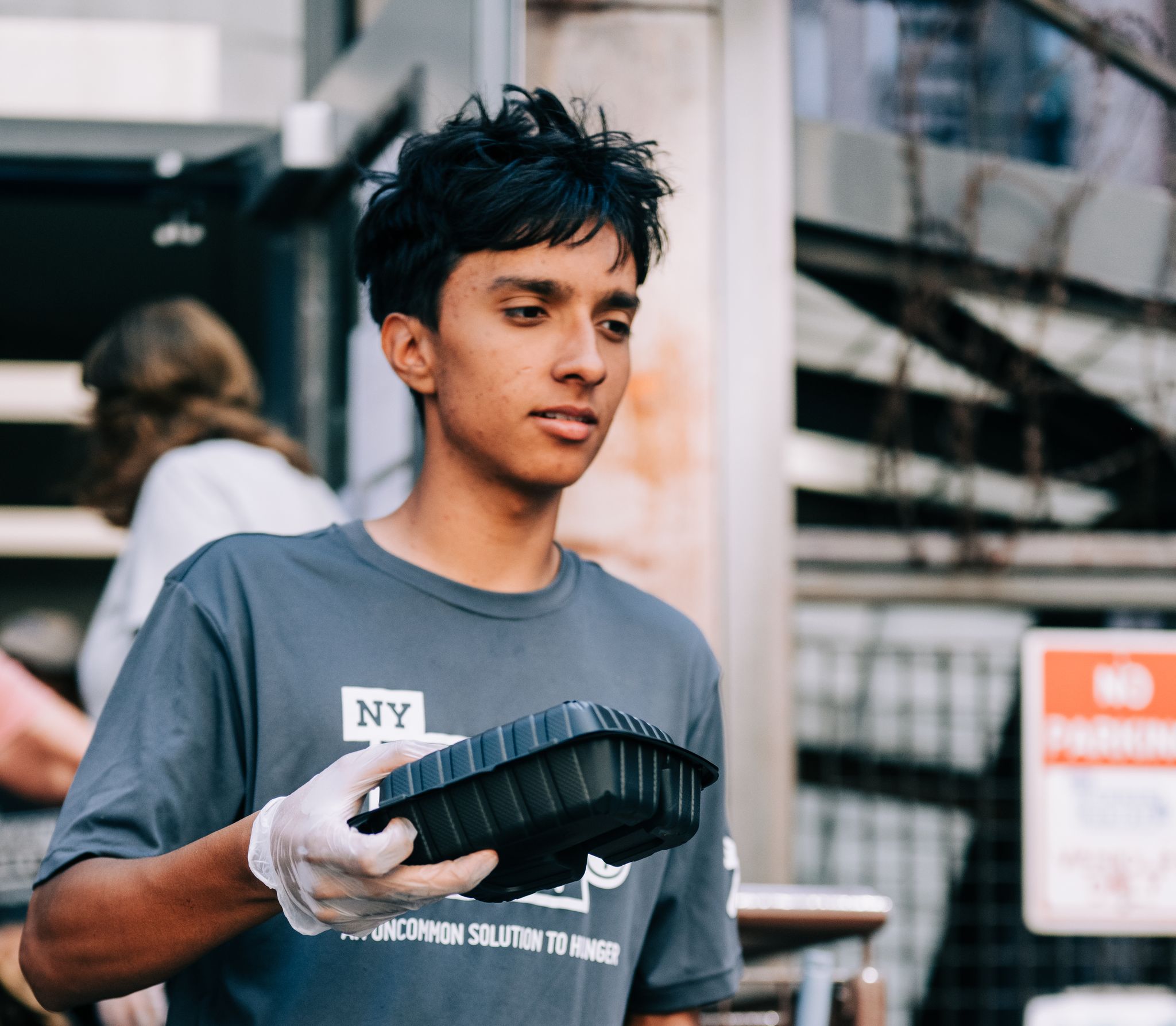 Man carrying food
